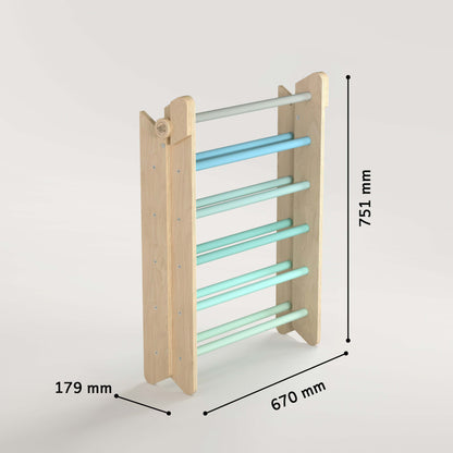 Pikler Triangle + 2 double-sided boards + wooden BusyKids Swing set (large) - Bright colour
