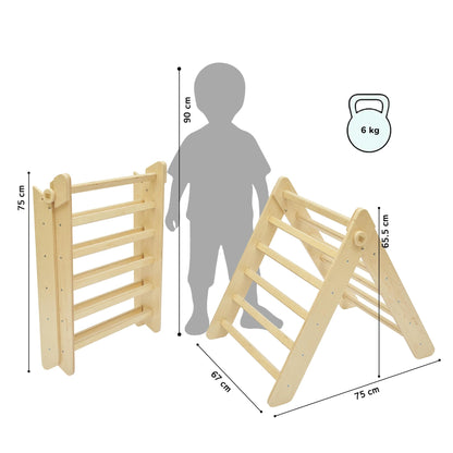 Pikler Triangle and double-sided board set - Bright