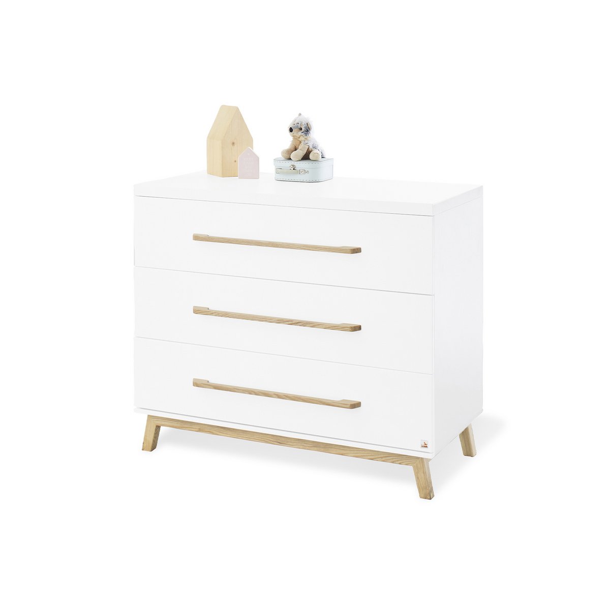 Startset 'Riva' breed, incl. wandplank 3 delen: ledikant, brede commode, wandplank - 