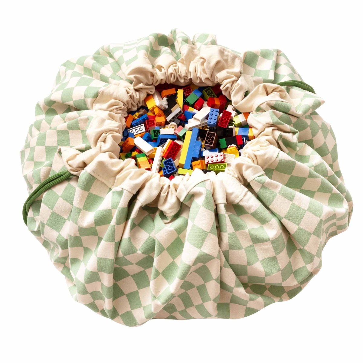 Play&amp;Go Vichy Green speelkleed uitgevouwen als rond speeloppervlak van 140 cm