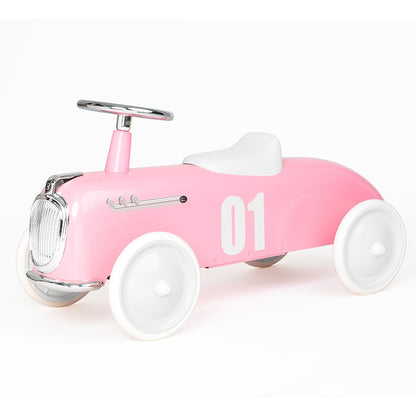 Vintage running car pink - roadster racing car