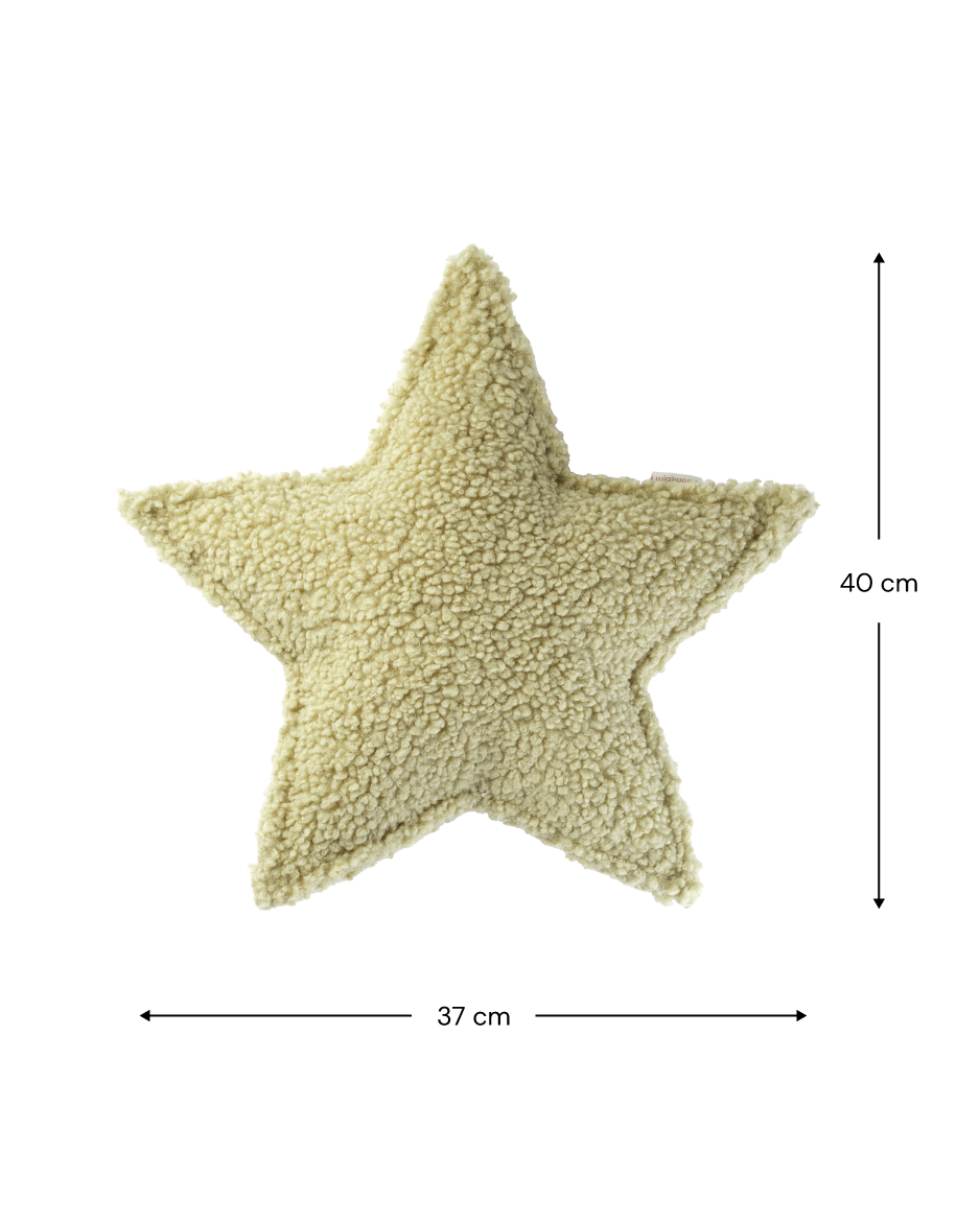 Wigiwama Matcha Star Cushion - teddystof kussen