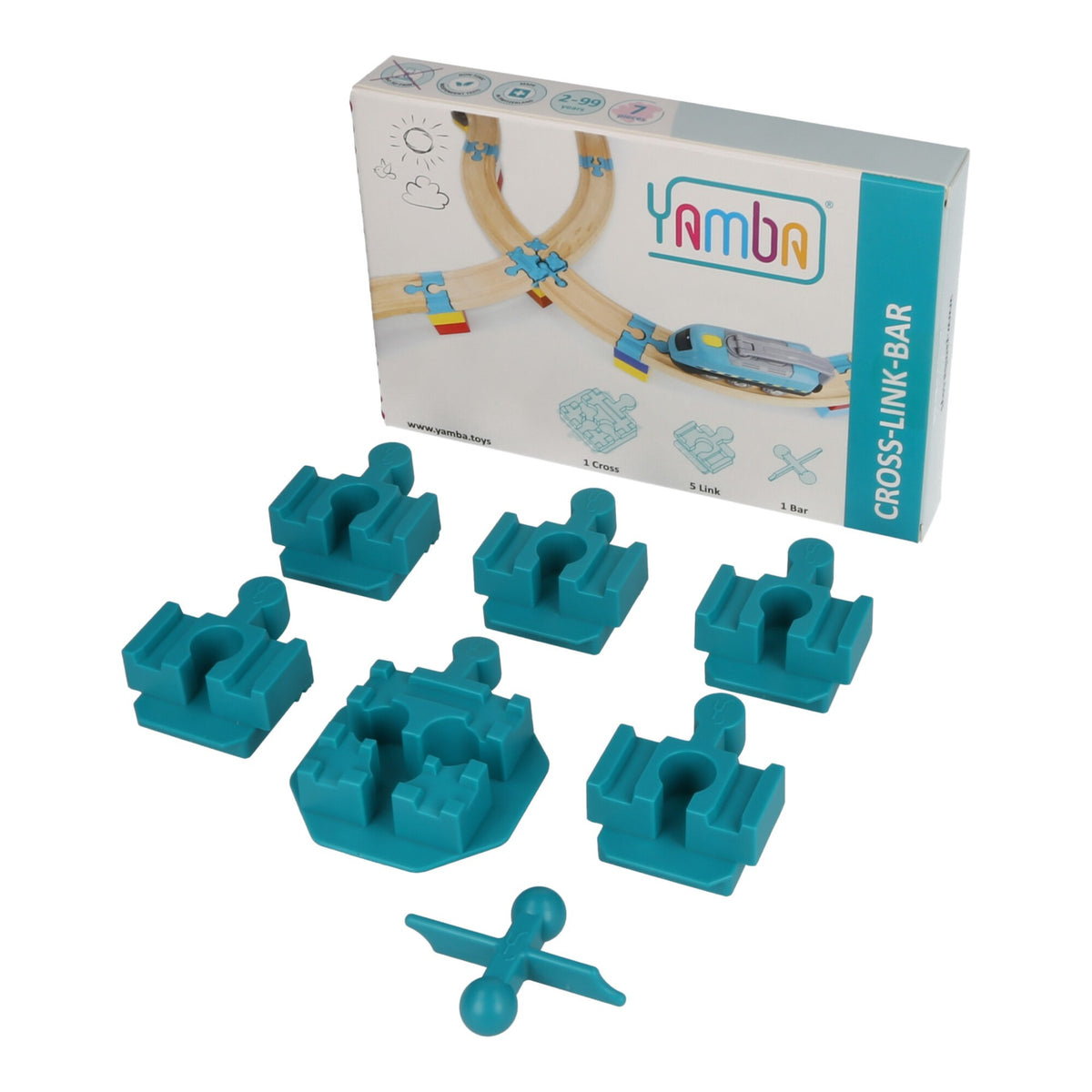 Yamba Cross-Link-Bar-Verpackung mit einem Cross, fünf Link-Adaptern und einem Bar