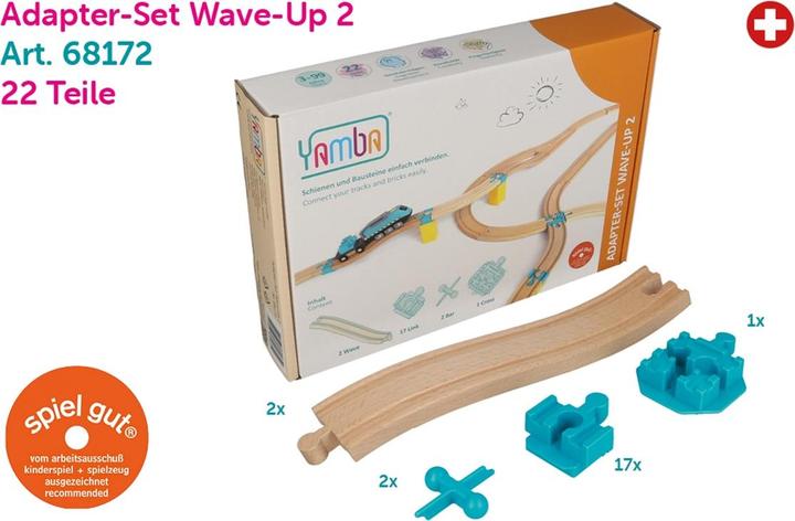 Yamba Wave-Up 2 – 22-delige set met Wave-rails en treinbaanadapters