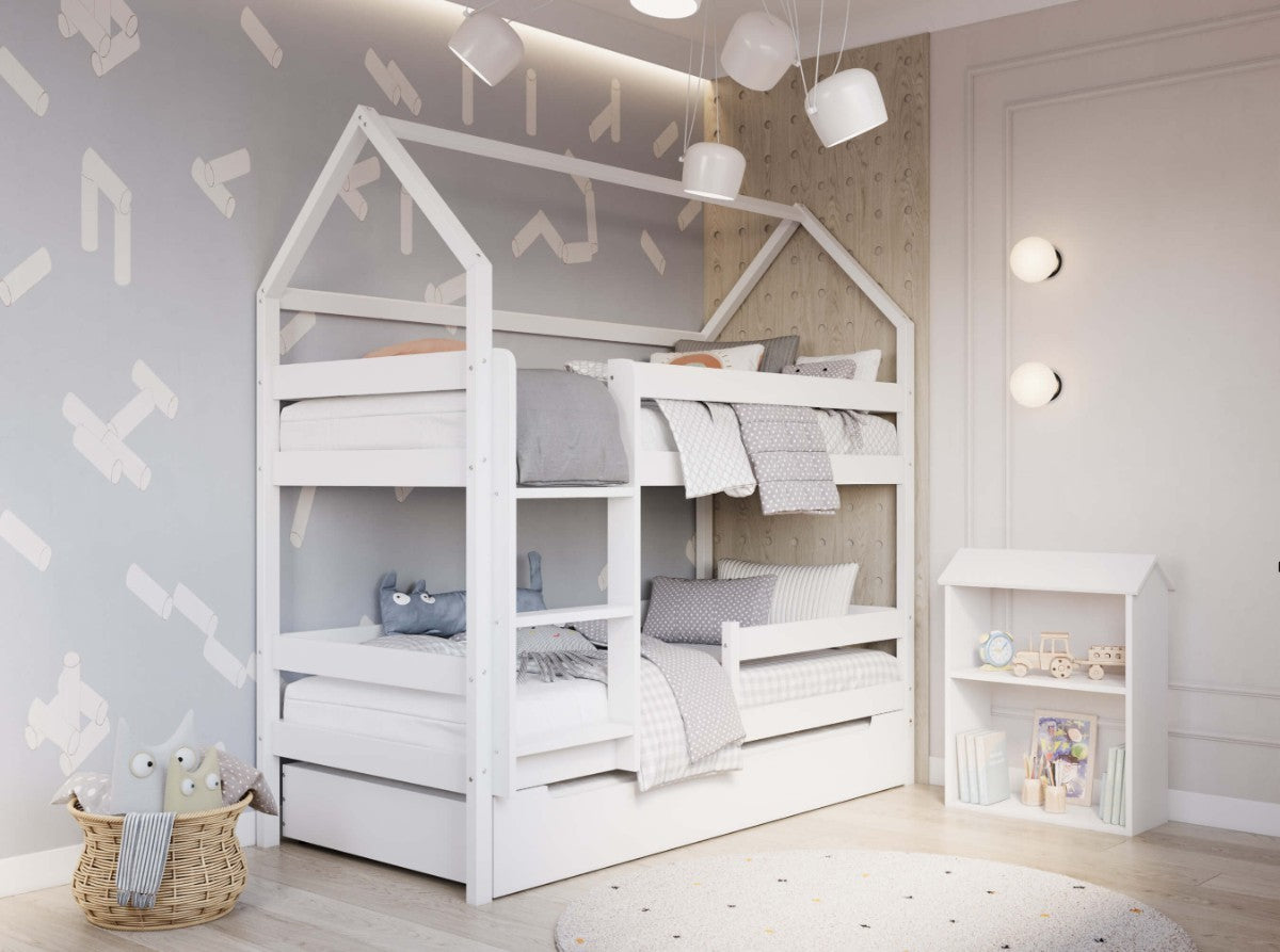 YappyEden huisbed stapelbed 200x90 cm wit