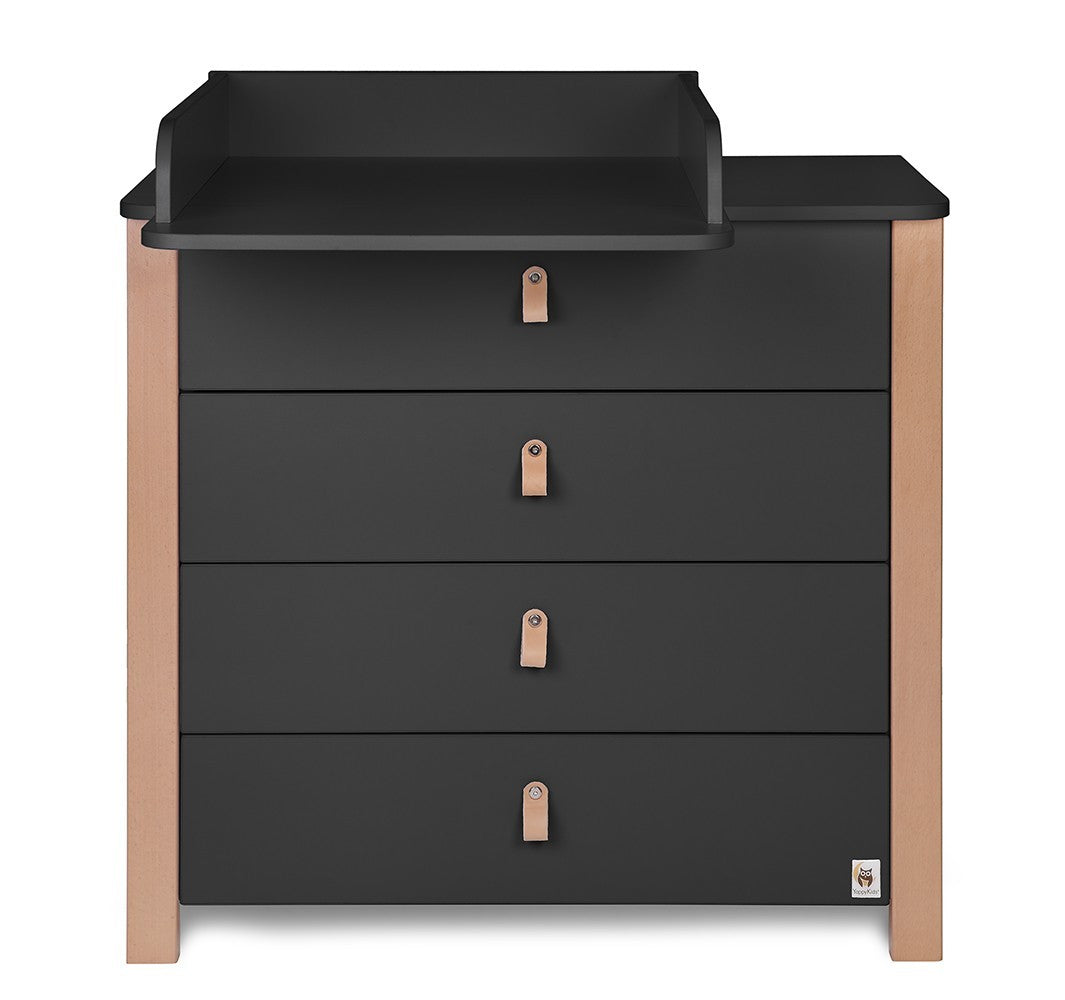 YappyÉtude ledikant en commode in antraciet