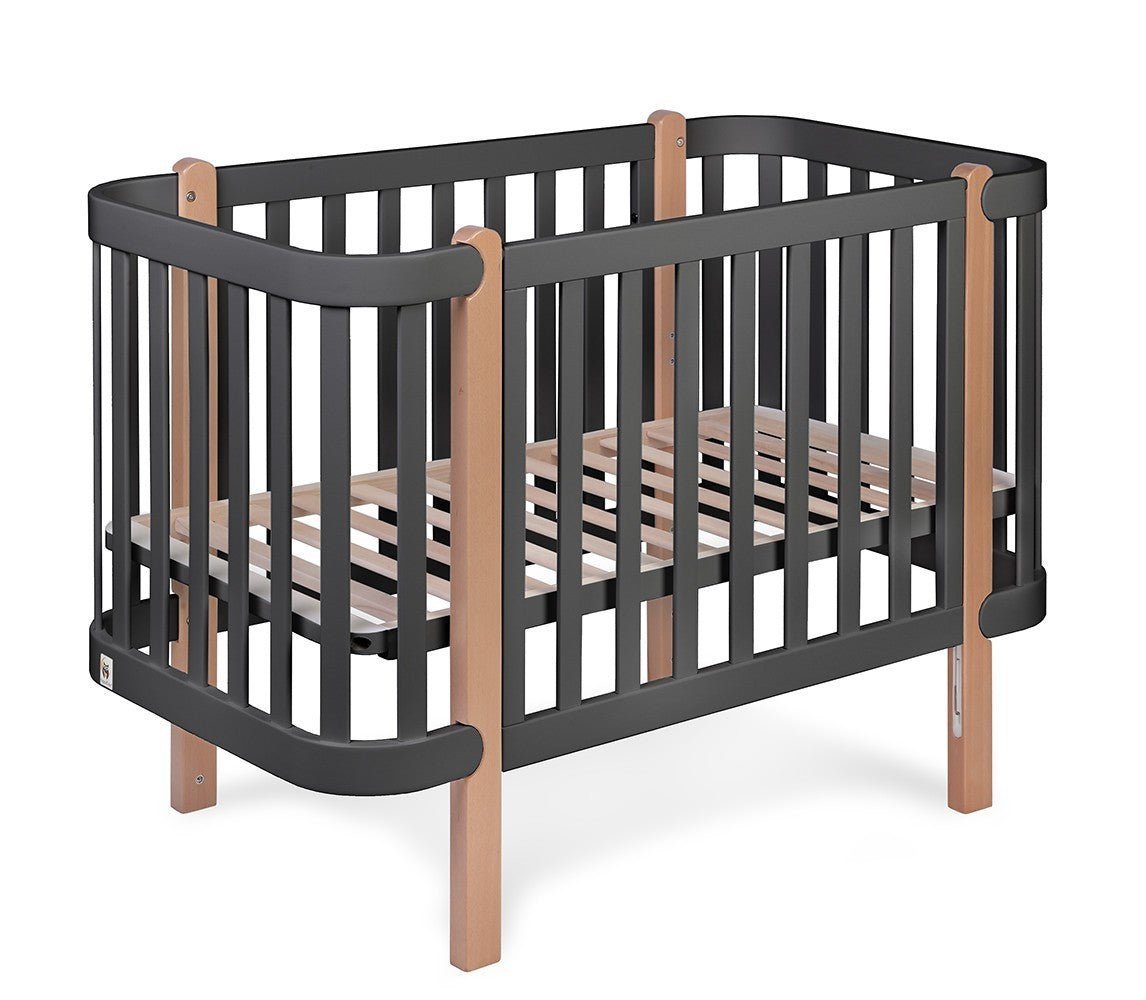 YappyÉtude Babybett und Wickelkommode II in Anthrazit