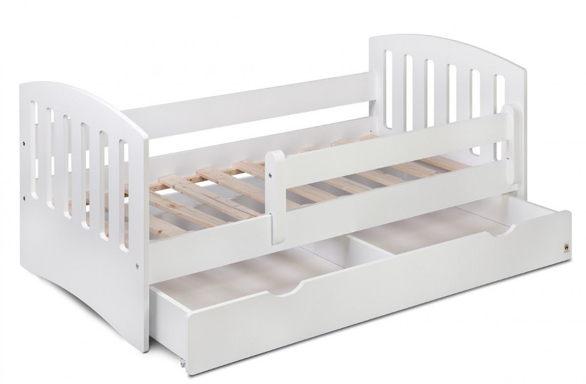 YappyLux Kinderbett mit Schublade 160x80 cm Weiß