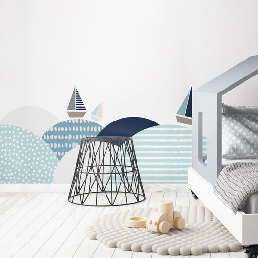 Wandaufkleber „Südsee hinter dem Bett“