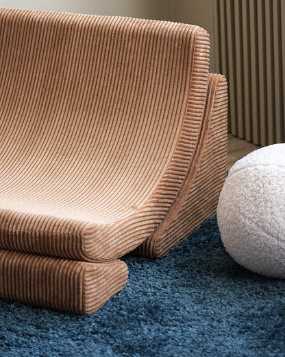 Wigiwama Moon Chair Toffee - ribstof loungestoel